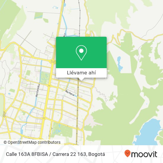 Mapa de Calle 163A 8FBISA / Carrera 22 163