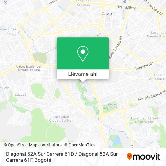 Mapa de Diagonal 52A Sur Carrera 61D / Diagonal 52A Sur Carrera 61F