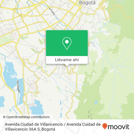 Mapa de Avenida Ciudad de Villavicencio / Avenida Cuidad de Villavicencio 36A S