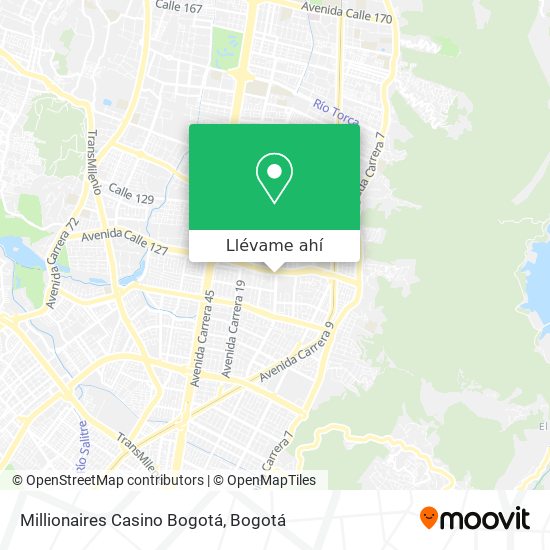 Mapa de Millionaires Casino Bogotá