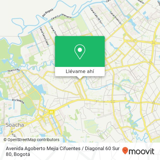 Mapa de Avenida Agoberto Mejía Cifuentes / Diagonal 60 Sur 80
