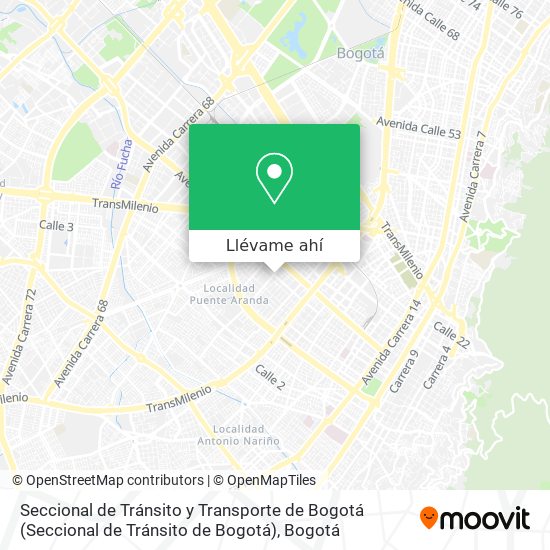 Mapa de Seccional de Tránsito y Transporte de Bogotá (Seccional de Tránsito de Bogotá)
