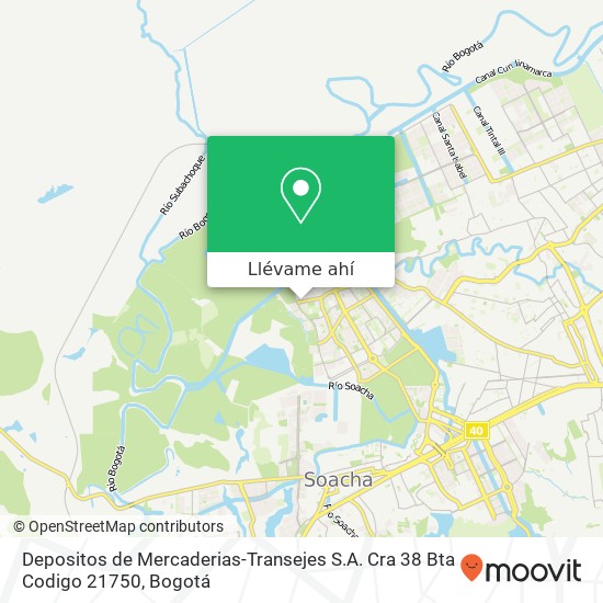 Mapa de Depositos de Mercaderias-Transejes S.A. Cra 38 Bta Codigo 21750