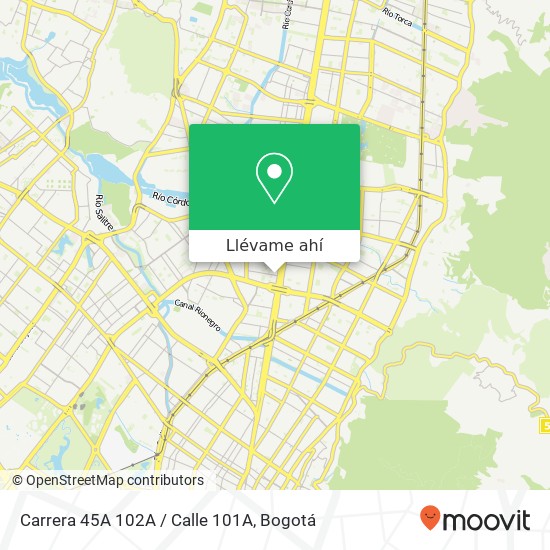 Mapa de Carrera 45A 102A / Calle 101A