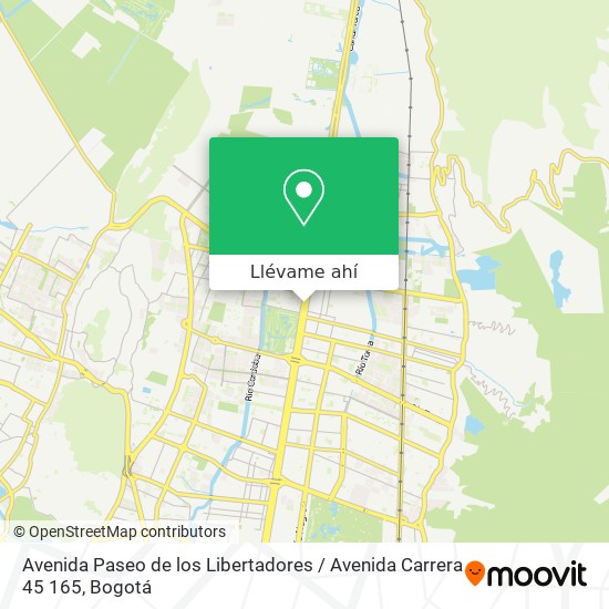 Mapa de Avenida Paseo de los Libertadores / Avenida Carrera 45 165