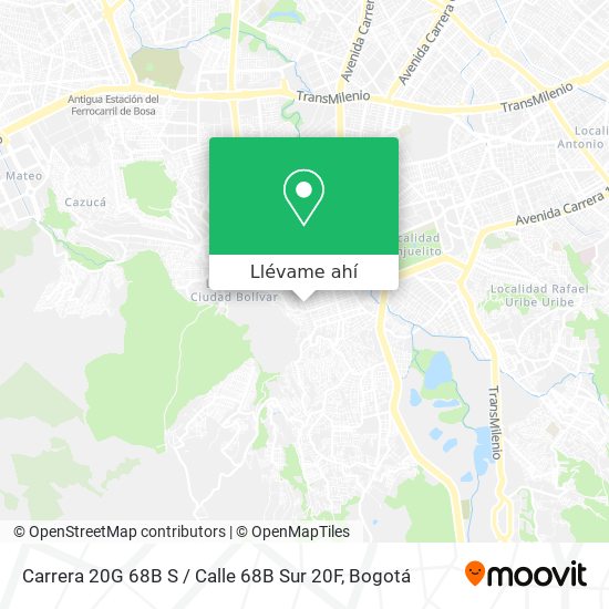 Mapa de Carrera 20G 68B S / Calle 68B Sur 20F