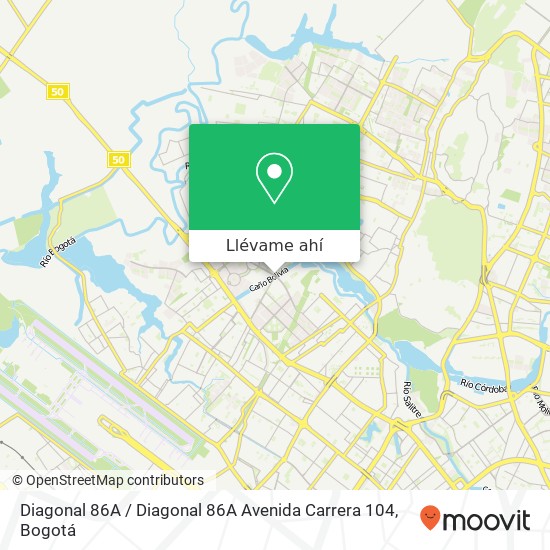 Mapa de Diagonal 86A / Diagonal 86A Avenida Carrera 104