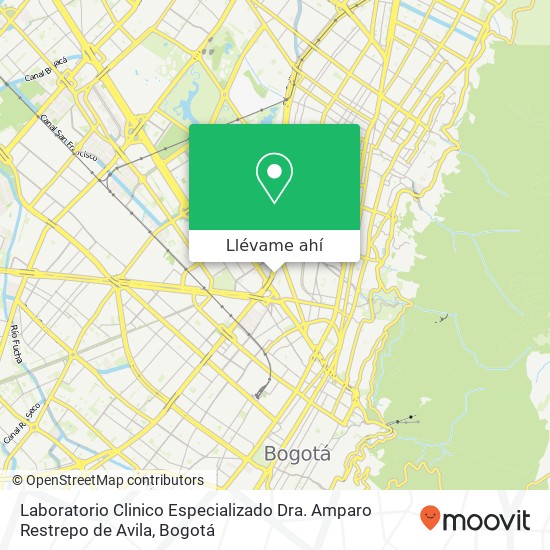 Mapa de Laboratorio Clinico Especializado Dra. Amparo Restrepo de Avila