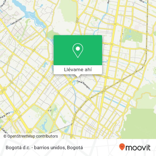 Mapa de Bogotá d.c. - barrios unidos