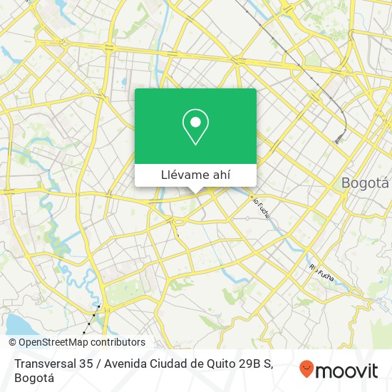Mapa de Transversal 35 / Avenida Ciudad de Quito 29B S