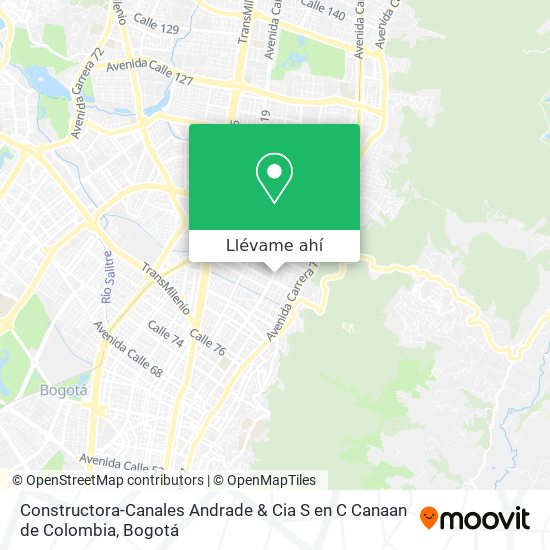 Mapa de Constructora-Canales Andrade & Cia S en C Canaan de Colombia