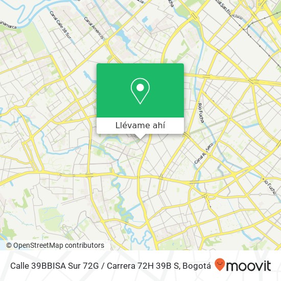 Mapa de Calle 39BBISA Sur 72G / Carrera 72H 39B S
