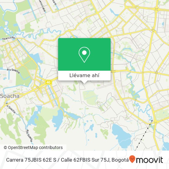 Mapa de Carrera 75JBIS 62E S / Calle 62FBIS Sur 75J