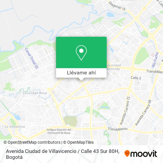 Mapa de Avenida Ciudad de Villavicencio / Calle 43 Sur 80H