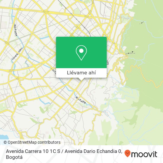 Mapa de Avenida Carrera 10 1C S / Avenida Dario Echandia 0