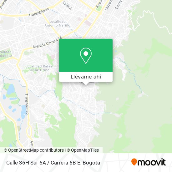 Mapa de Calle 36H Sur 6A / Carrera 6B E