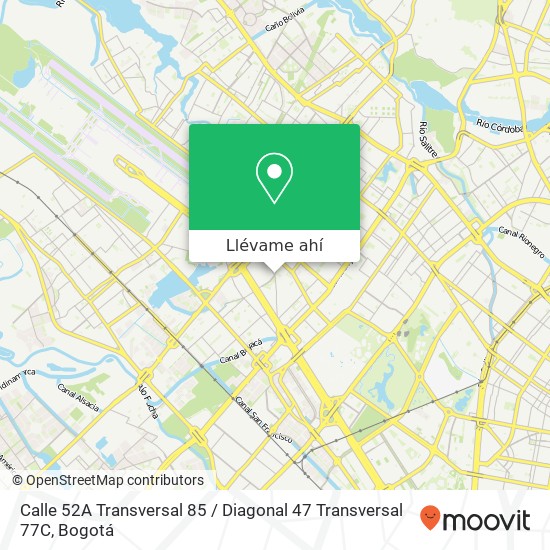 Mapa de Calle 52A Transversal 85 / Diagonal 47 Transversal 77C
