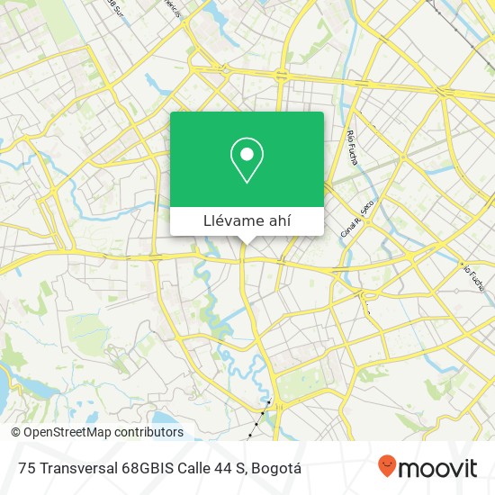 Mapa de 75 Transversal 68GBIS Calle 44 S