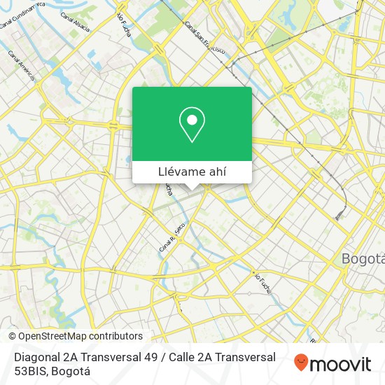 Mapa de Diagonal 2A Transversal 49 / Calle 2A Transversal 53BIS