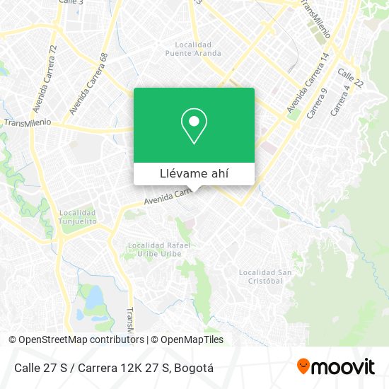 Mapa de Calle 27 S / Carrera 12K 27 S