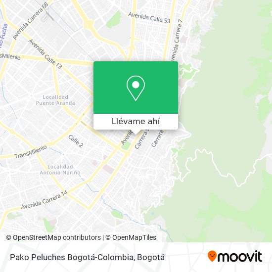 Mapa de Pako Peluches Bogotá-Colombia