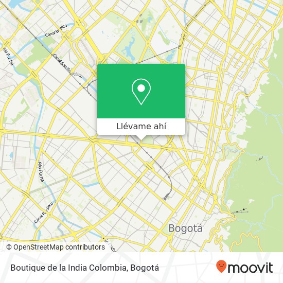 Mapa de Boutique de la India Colombia