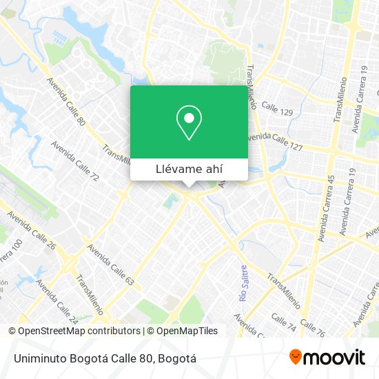 Mapa de Uniminuto Bogotá Calle 80