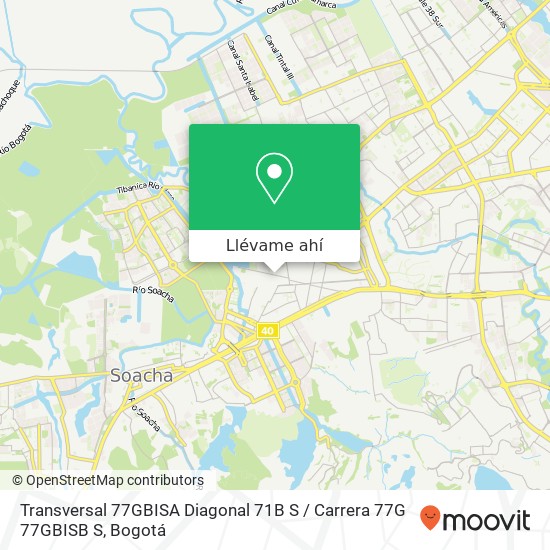 Mapa de Transversal 77GBISA Diagonal 71B S / Carrera 77G 77GBISB S