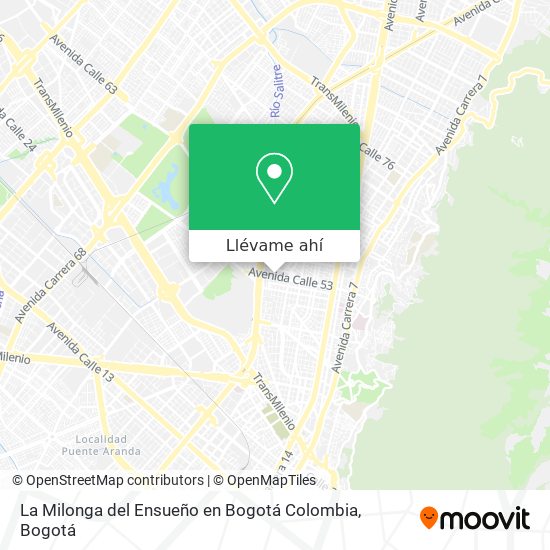 Mapa de La Milonga del Ensueño en Bogotá Colombia
