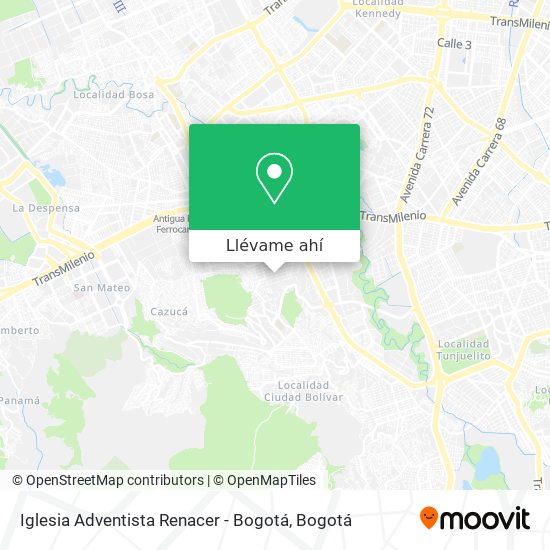 Mapa de Iglesia Adventista Renacer - Bogotá