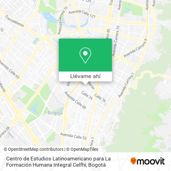 Mapa de Centro de Estudios Latinoamericano para La Formación Humana Integral Celfhi