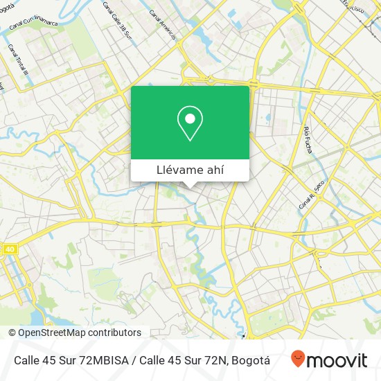 Mapa de Calle 45 Sur 72MBISA / Calle 45 Sur 72N