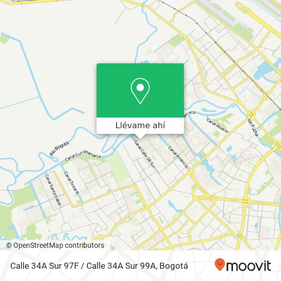 Mapa de Calle 34A Sur 97F / Calle 34A Sur 99A