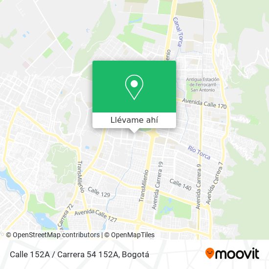 Mapa de Calle 152A / Carrera 54 152A