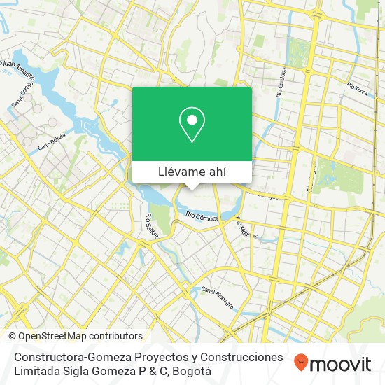 Mapa de Constructora-Gomeza Proyectos y Construcciones Limitada Sigla Gomeza P & C
