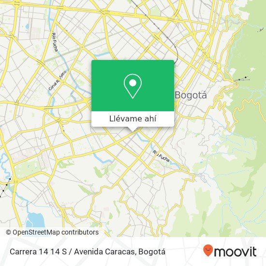 Mapa de Carrera 14 14 S / Avenida Caracas