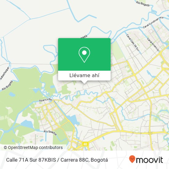 Mapa de Calle 71A Sur 87KBIS / Carrera 88C