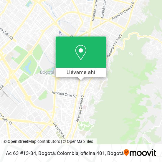 Mapa de Ac 63 #13-34, Bogotá, Colombia, oficina 401