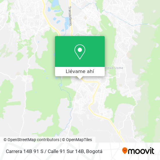 Mapa de Carrera 14B 91 S / Calle 91 Sur 14B