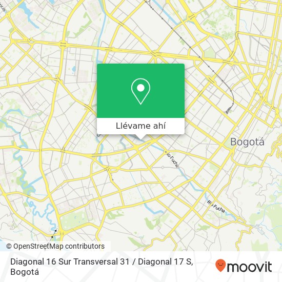 Mapa de Diagonal 16 Sur Transversal 31 / Diagonal 17 S