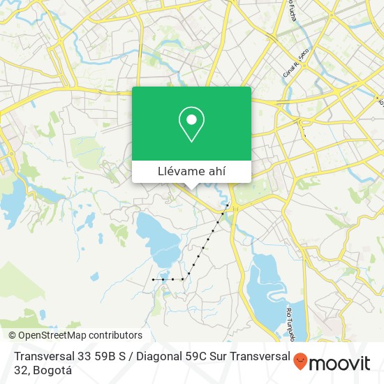 Mapa de Transversal 33 59B S / Diagonal 59C Sur Transversal 32