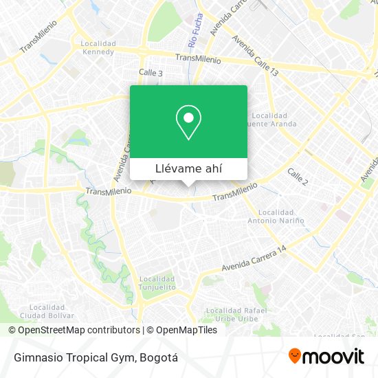 Mapa de Gimnasio Tropical Gym