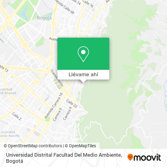 Mapa de Universidad Distrital Facultad Del Medio Ambiente