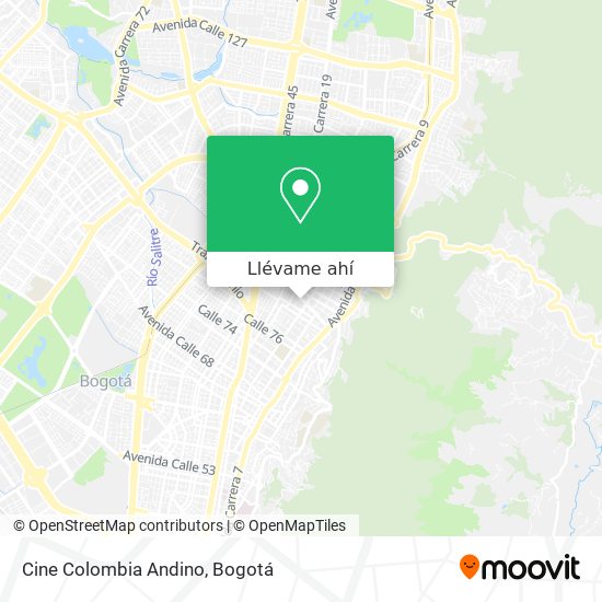 Mapa de Cine Colombia Andino