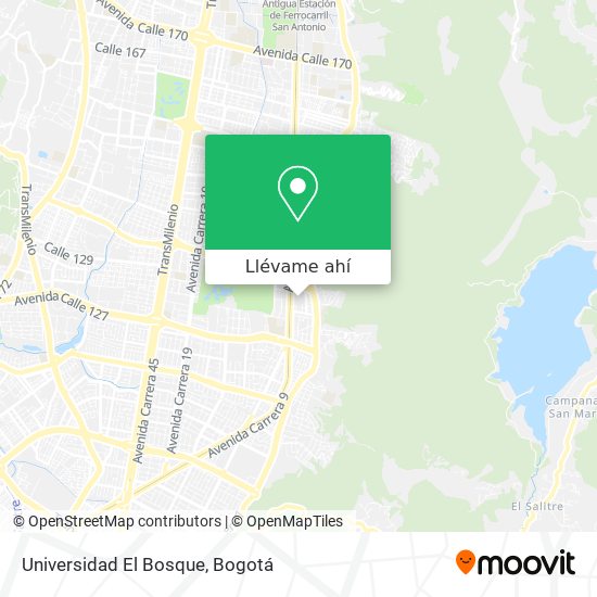Mapa de Universidad El Bosque