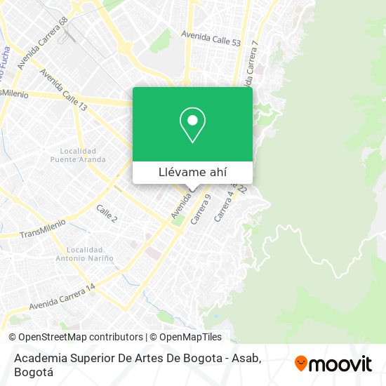 Mapa de Academia Superior De Artes De Bogota - Asab