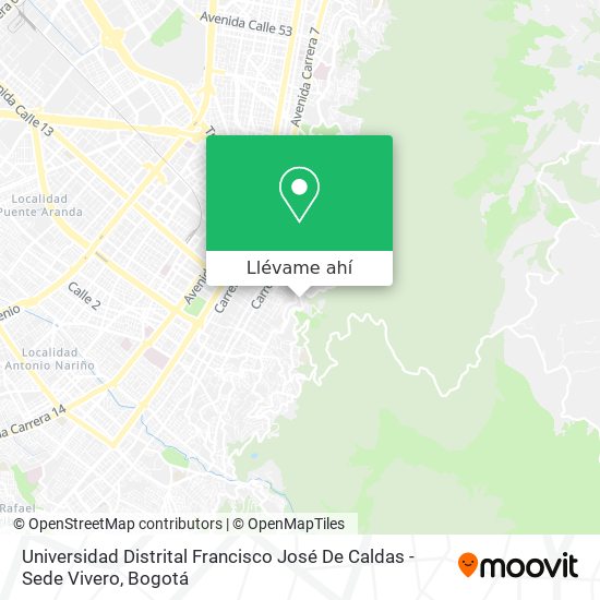 Mapa de Universidad Distrital Francisco José De Caldas - Sede Vivero