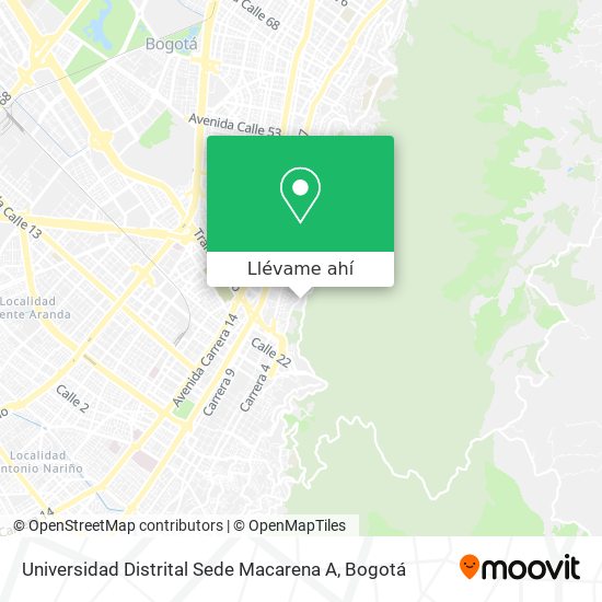 Mapa de Universidad Distrital Sede Macarena A