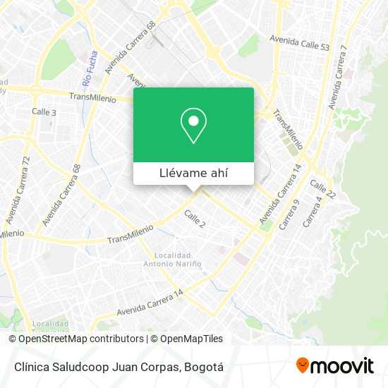 Mapa de Clínica Saludcoop Juan Corpas