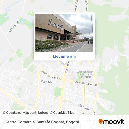Mapa de Centro Comercial Santafé Bogotá